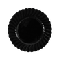 Wholesale 7" PS Plastic Scalloped Plate Black - 240 ct