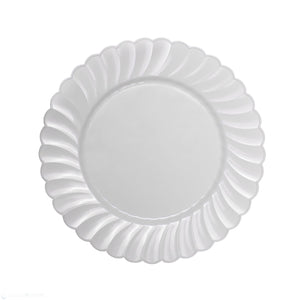Wholesale 7" PS Plastic Scalloped Plate White - 240 ct