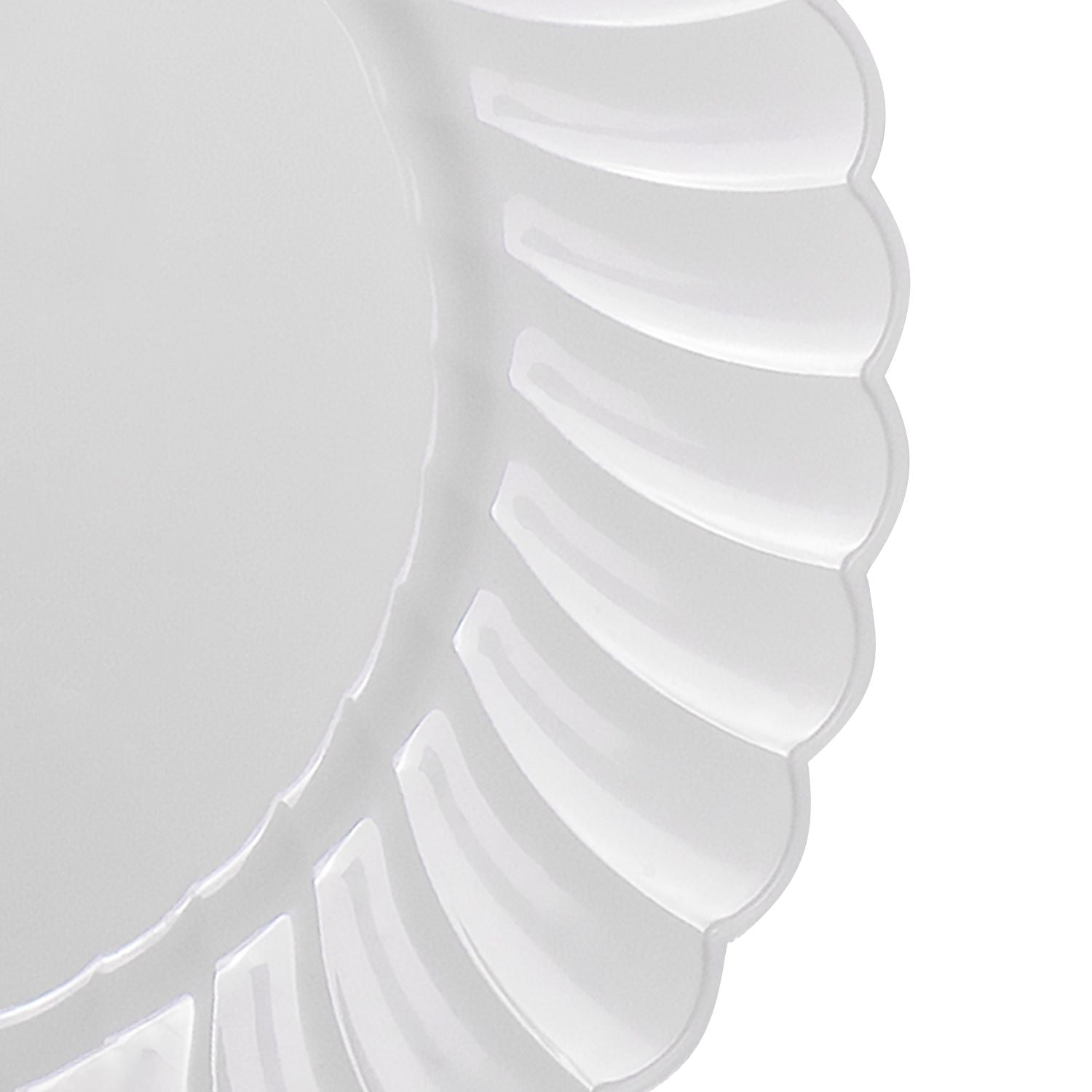 Wholesale 7" PS Plastic Scalloped Plate White - 240 ct