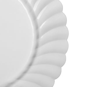 Wholesale 7" PS Plastic Scalloped Plate White - 240 ct