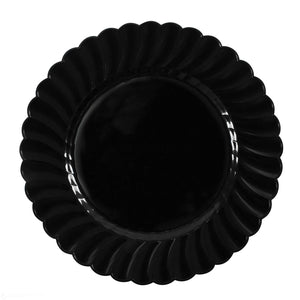 Wholesale 10.25" PS Plastic Scalloped Plate Black - 120 ct