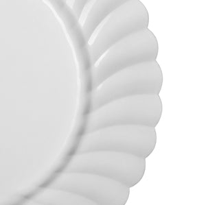 Wholesale 10.25" PS Plastic Scalloped Plate White - 120 ct