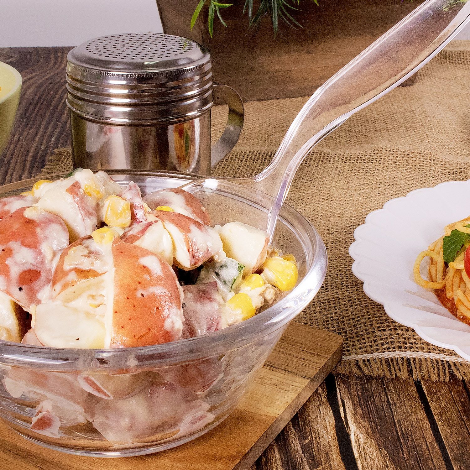 Wholesale 9" PS Plastic Serving Spoon - 96 ct