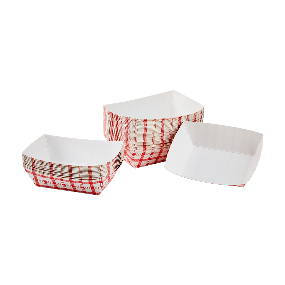 Wholesale Food Tray - Shepherd's Check Red - 0.5 lb - 1,000 ct