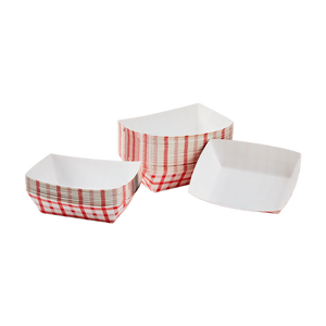 Wholesale Food Tray - Shepherd's Check Red - 0.5 lb - 1,000 ct