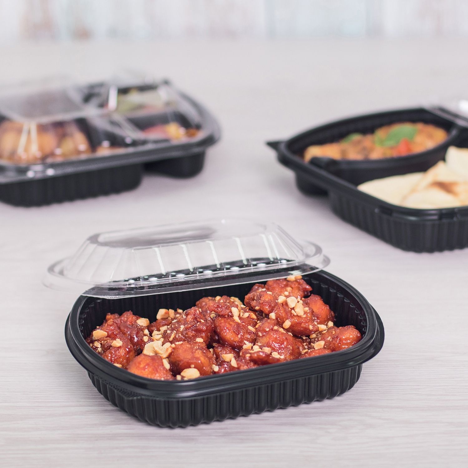 Wholesale 24oz PP Microwaveable Black Take Out Box - 300 ct