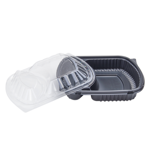 Wholesale 36oz PP Plastic Microwaveable Black Take Out Box, 2-compartment - 300 ct