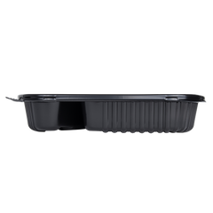 Wholesale 36oz PP Plastic Microwaveable Black Take Out Box 3-compartment - 300 ct