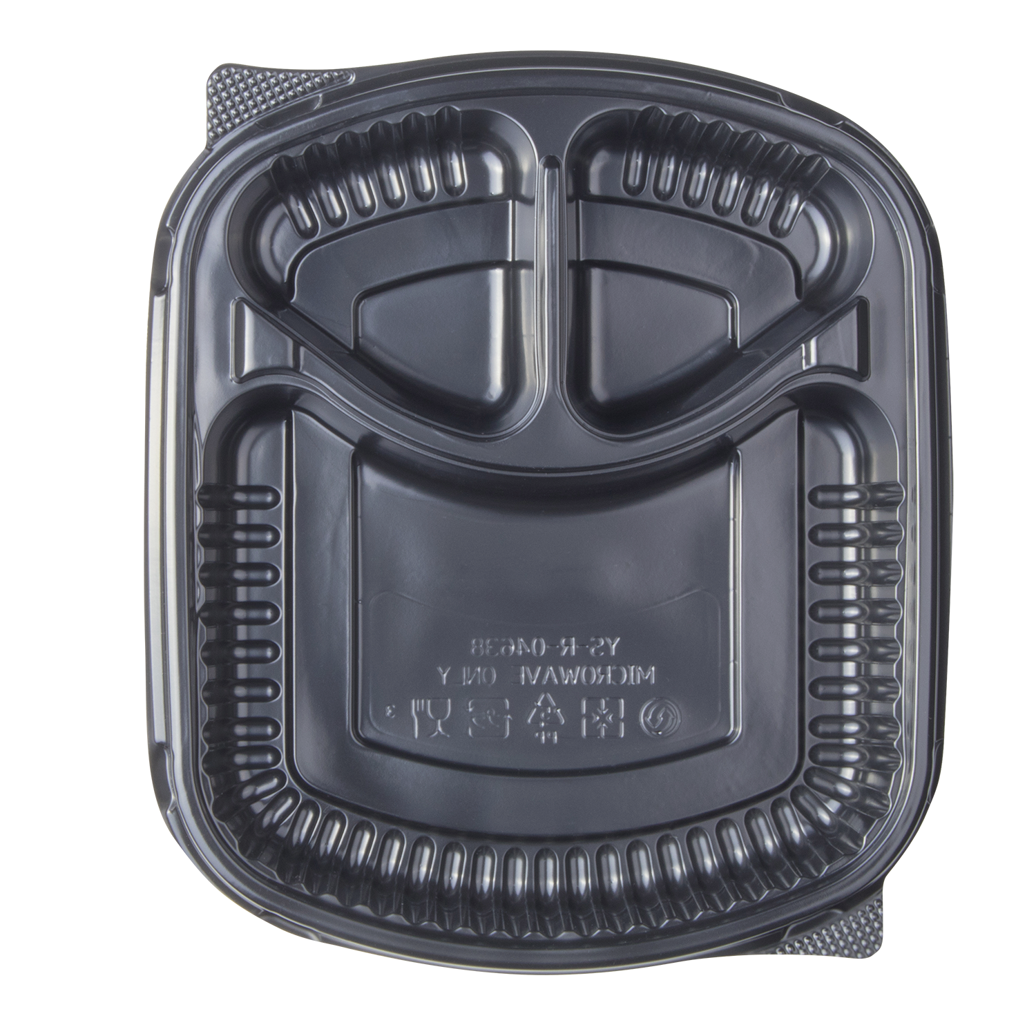 Wholesale 36oz PP Plastic Microwaveable Black Take Out Box 3-compartment - 300 ct