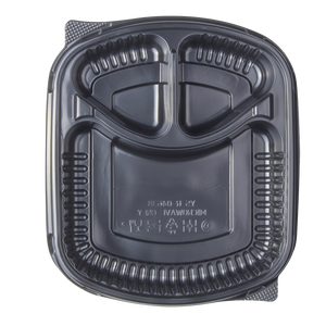 Wholesale 36oz PP Plastic Microwaveable Black Take Out Box 3-compartment - 300 ct