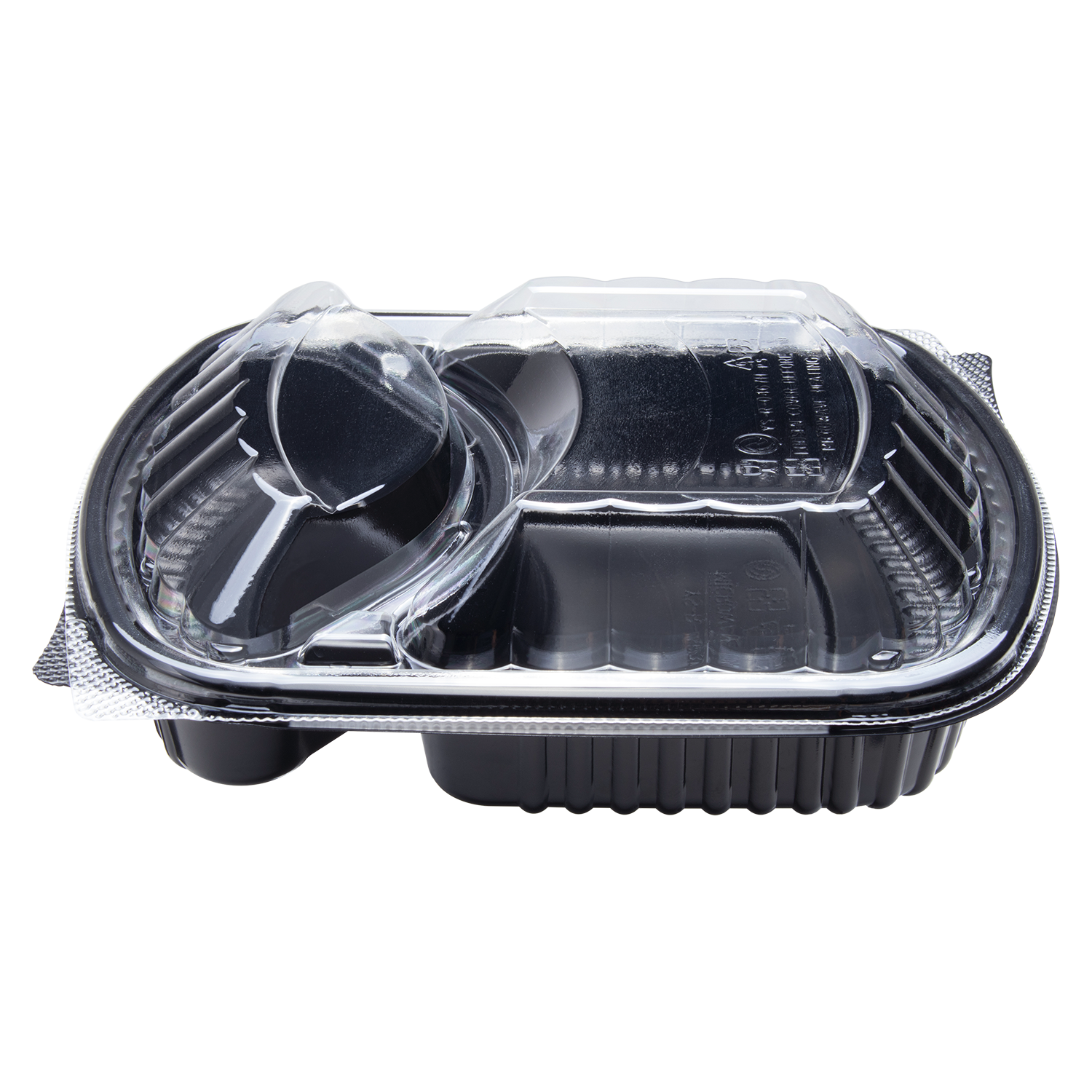 Wholesale OPS Lid for 36oz PP Plastic Microwaveable Black Take Out Box 2 Compartment - 300 ct