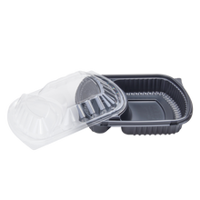 Load image into Gallery viewer, Wholesale OPS Lid for 36oz PP Plastic Microwaveable Black Take Out Box 2 Compartment - 300 ct
