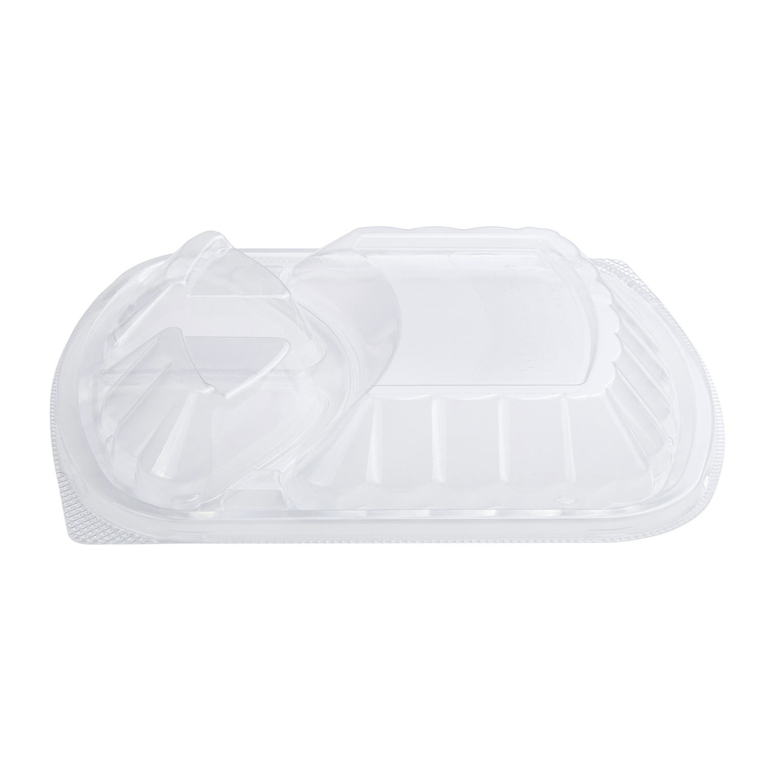 Wholesale OPS Lid for 36oz PP Plastic Microwaveable Black Take Out Box, 3 Compartment - 300 ct