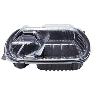 Wholesale OPS Lid for 36oz PP Plastic Microwaveable Black Take Out Box, 3 Compartment - 300 ct