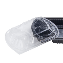 Load image into Gallery viewer, Wholesale OPS Lid for 36oz PP Plastic Microwaveable Black Take Out Box, 3 Compartment - 300 ct
