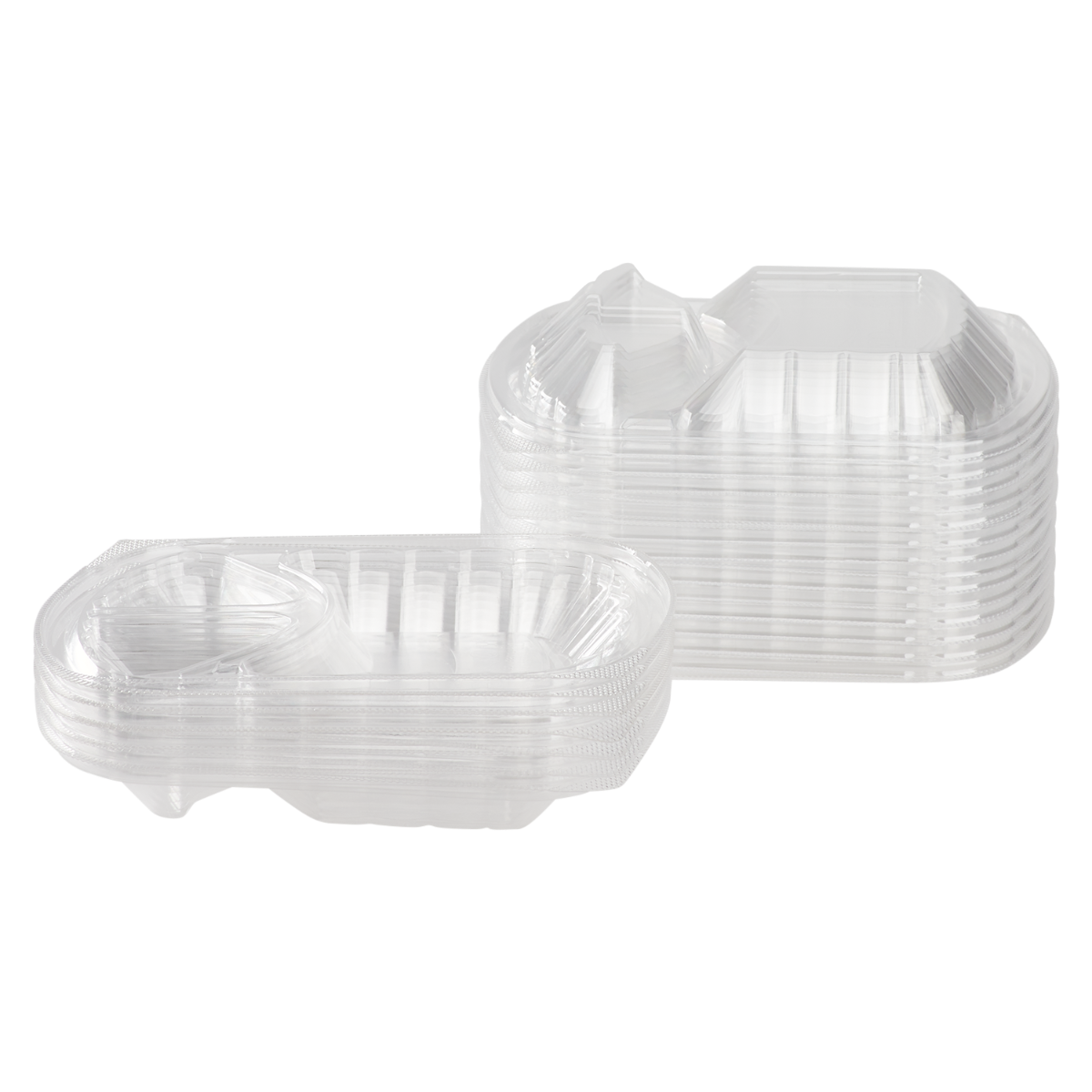 Wholesale OPS Lid for 36oz PP Plastic Microwaveable Black Take Out Box, 3 Compartment - 300 ct