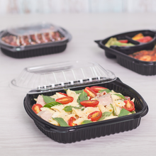 Load image into Gallery viewer, Wholesale OPS Lid for 36oz PP Plastic Microwaveable Black Take Out Box - 300 ct
