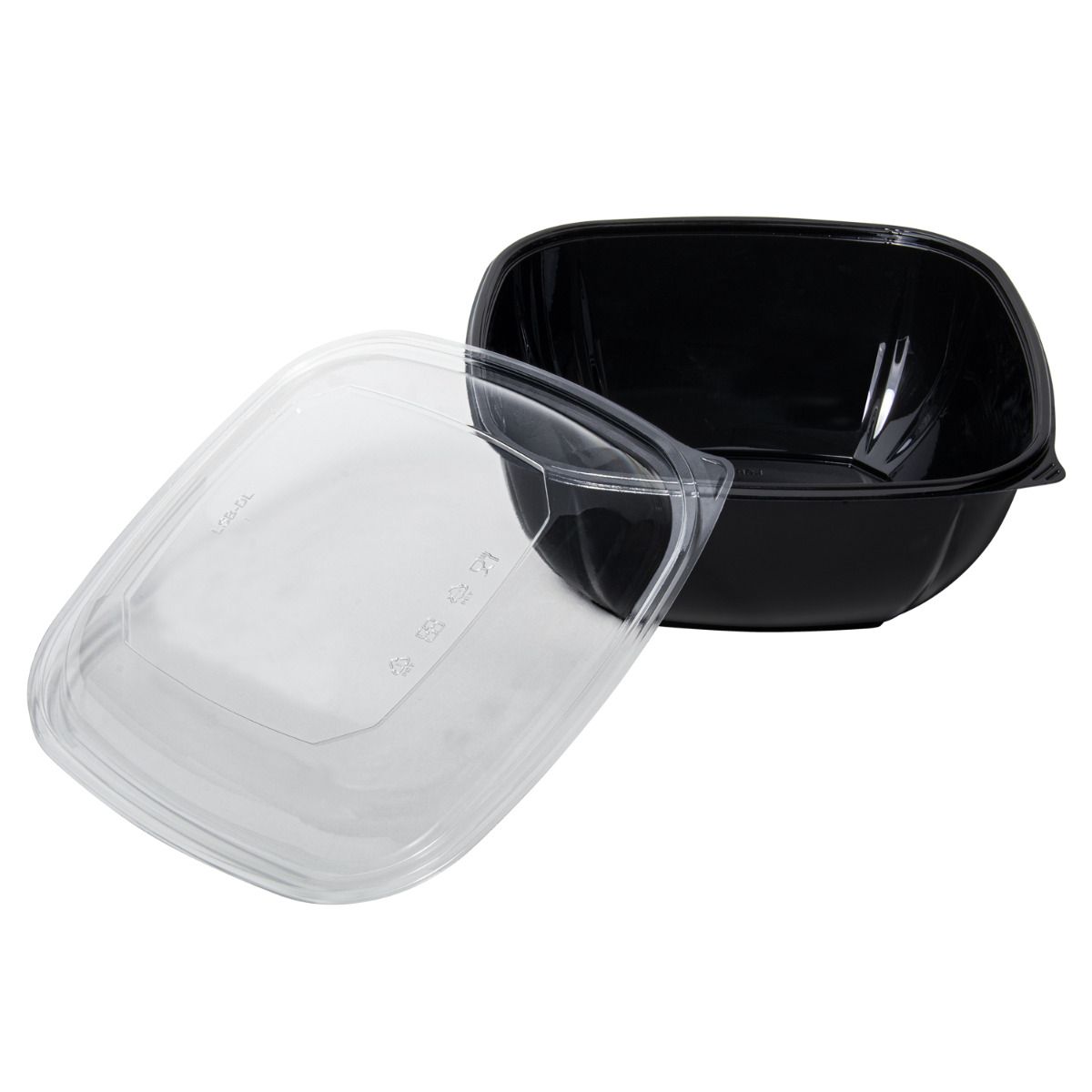 Wholesale 160 oz PET Square Bowl Black - 50 ct