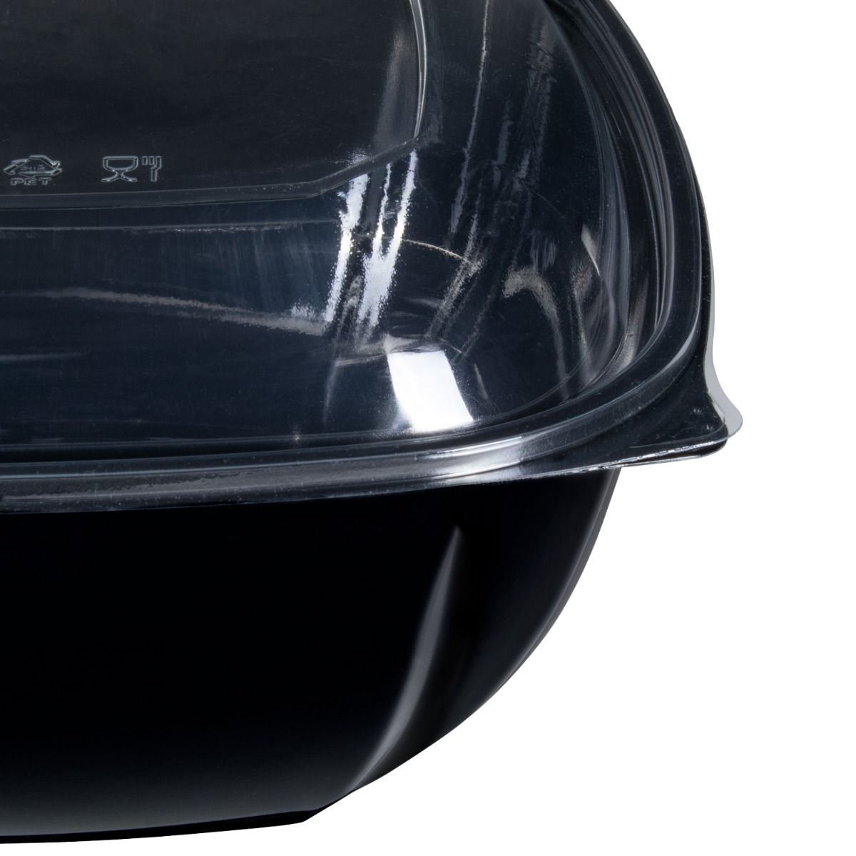Wholesale 160 oz PET Square Bowl Black - 50 ct