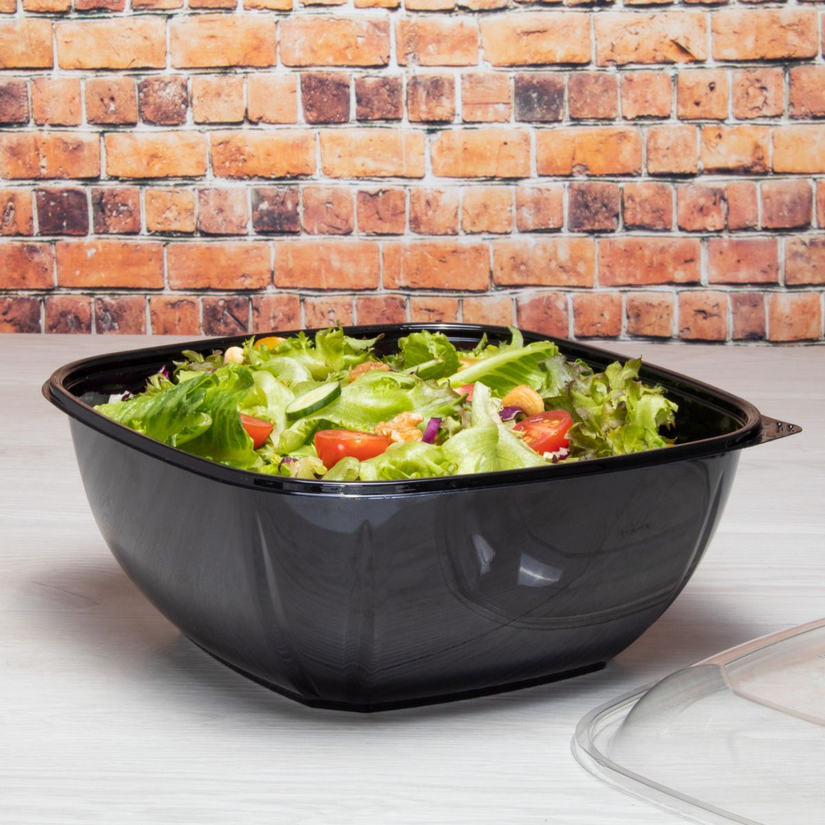 Wholesale 160 oz PET Square Bowl Black - 50 ct