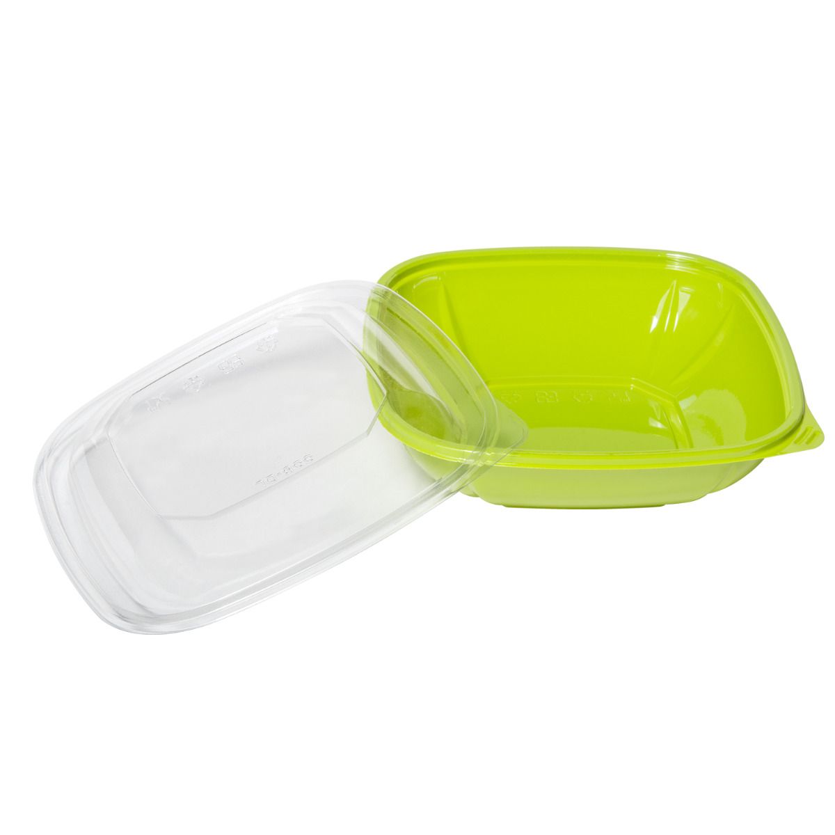 Wholesale 32 oz PET Square Bowl Green - 300 ct