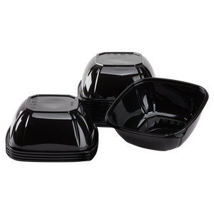 Wholesale 48 oz PET Square Bowl Black - 300 ct