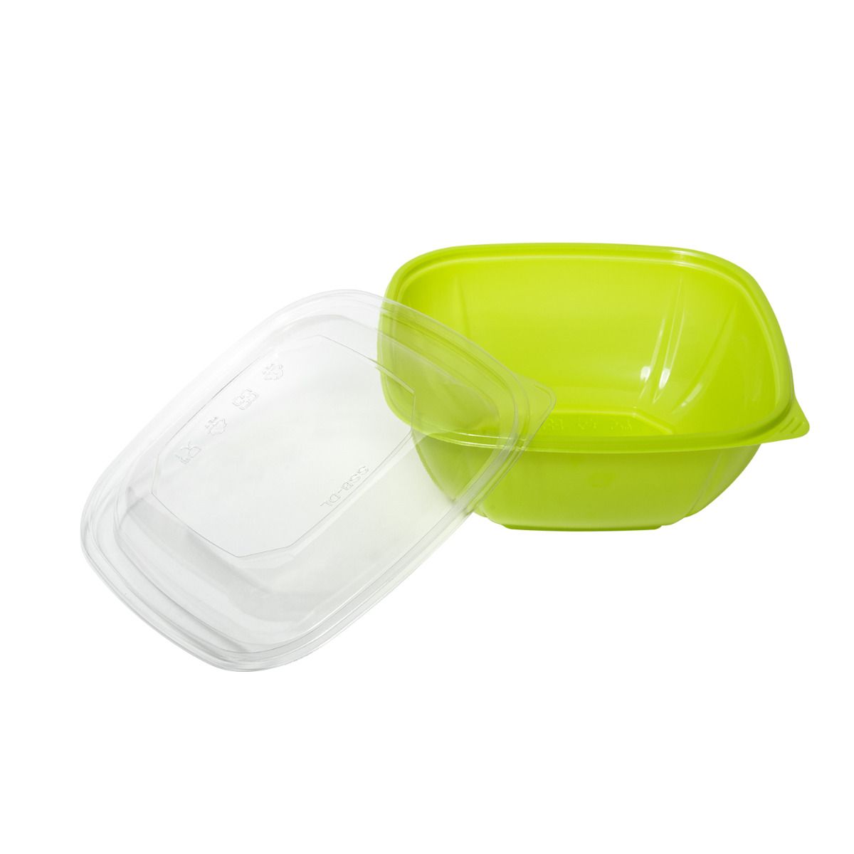 Wholesale 48 oz PET Square Bowl Green - 300 ct