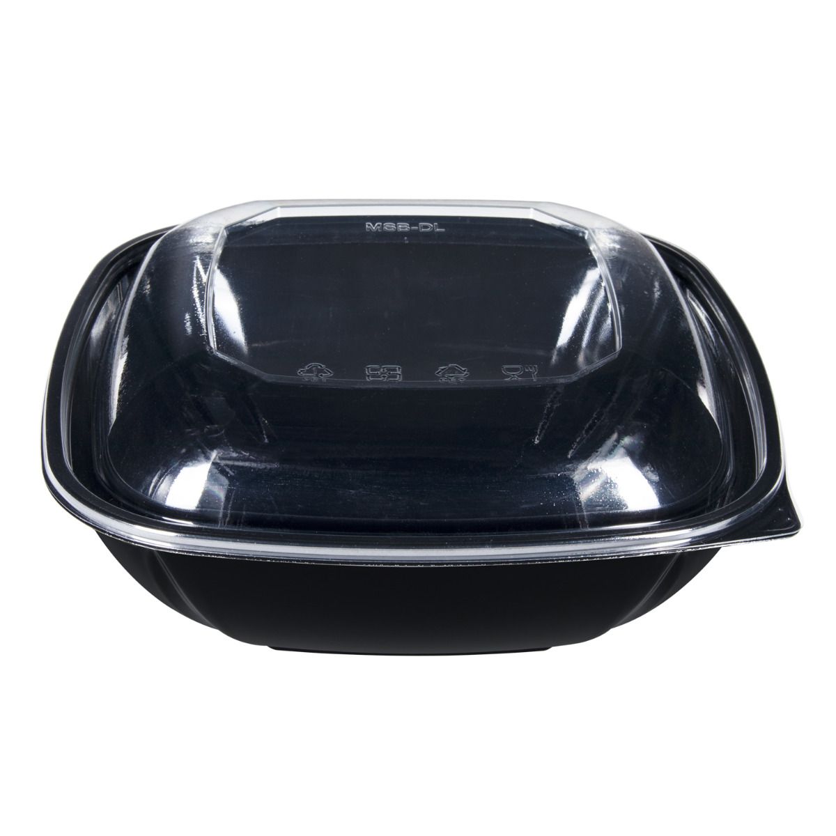 Wholesale 64 oz PET Square Bowl Black - 150 ct