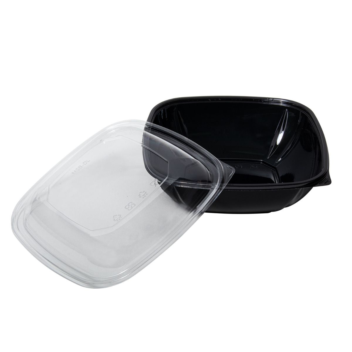 Wholesale 64 oz PET Square Bowl Black - 150 ct