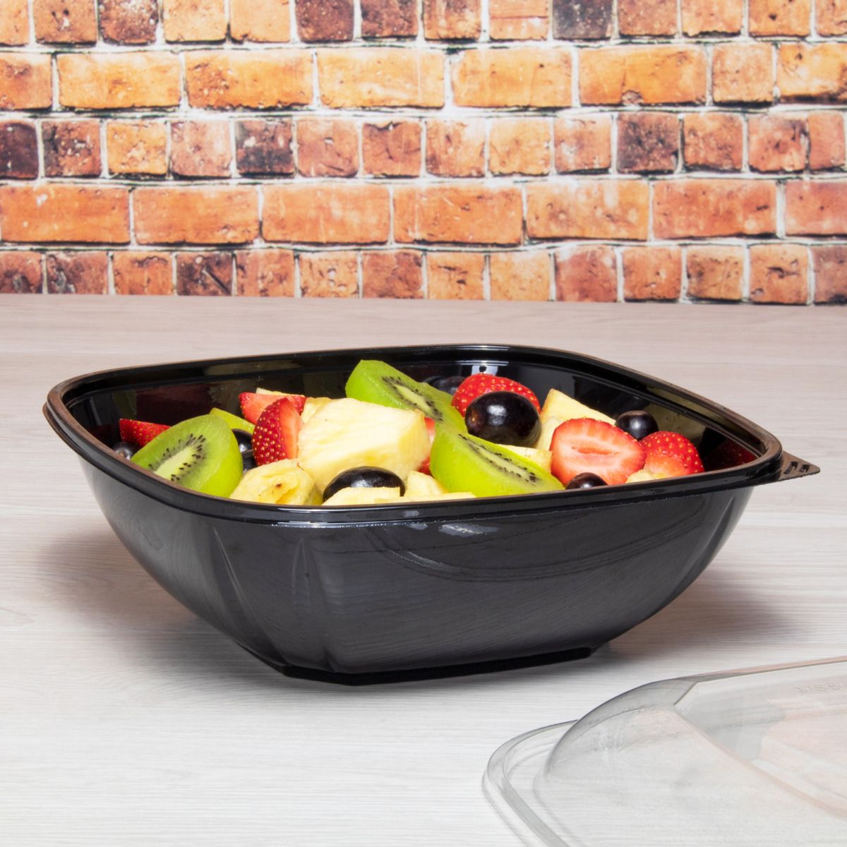 Wholesale 64 oz PET Square Bowl Black - 150 ct