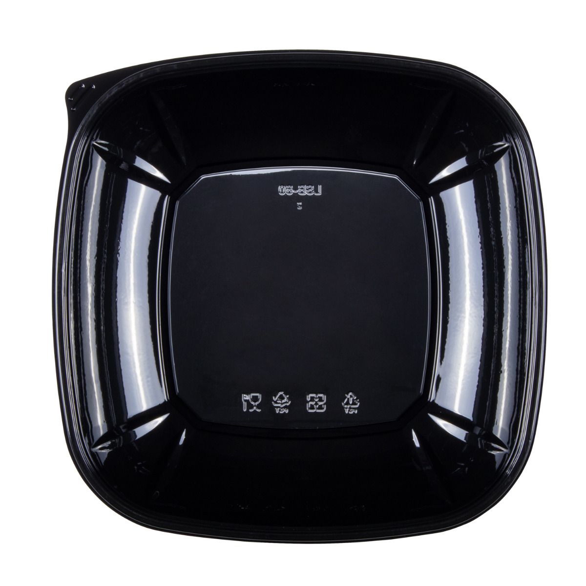 Wholesale 80 oz PET Square Bowl Black - 50 ct
