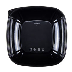 Wholesale 80 oz PET Square Bowl Black - 50 ct