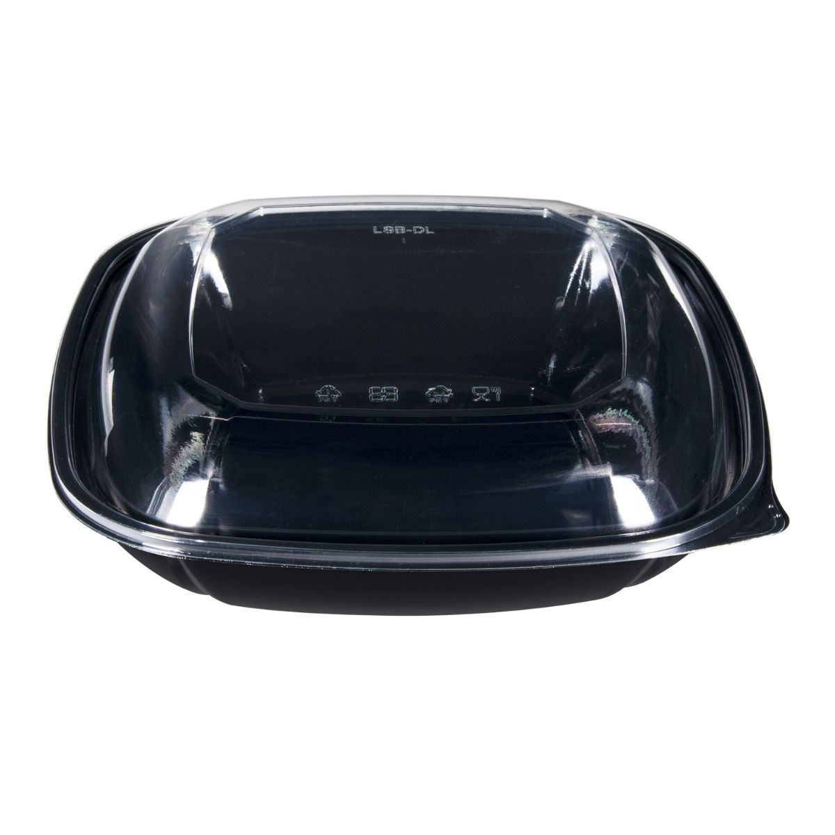 Wholesale 80 oz PET Square Bowl Black - 50 ct