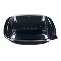 Wholesale 80 oz PET Square Bowl Black - 50 ct