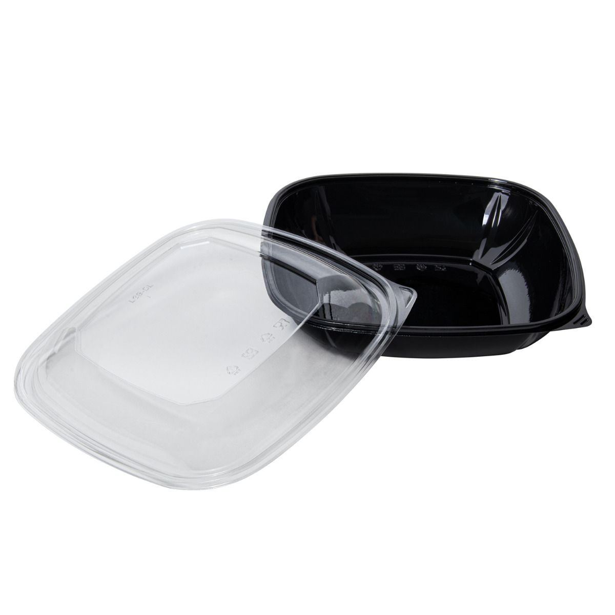 Wholesale 80 oz PET Square Bowl Black - 50 ct