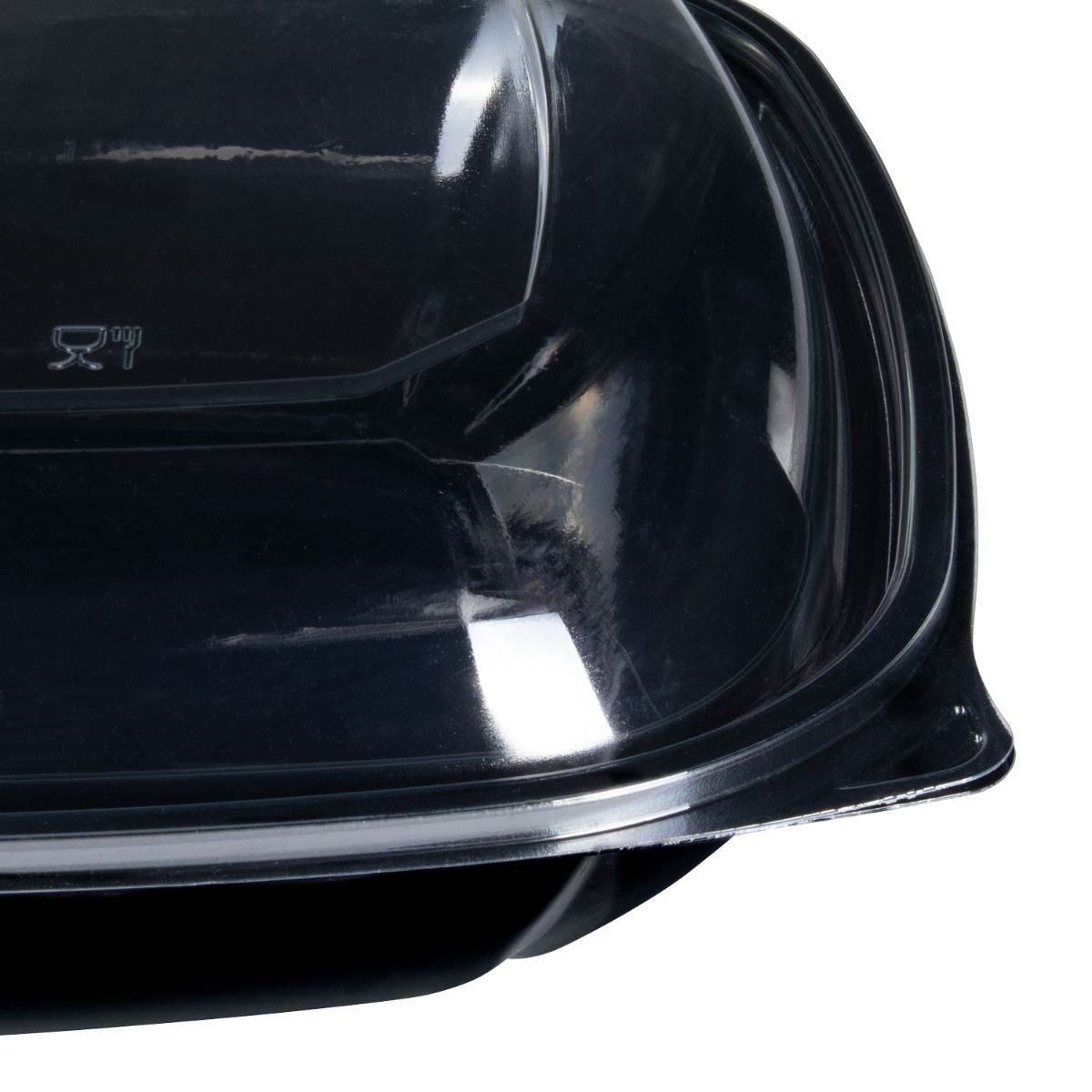 Wholesale 80 oz PET Square Bowl Black - 50 ct