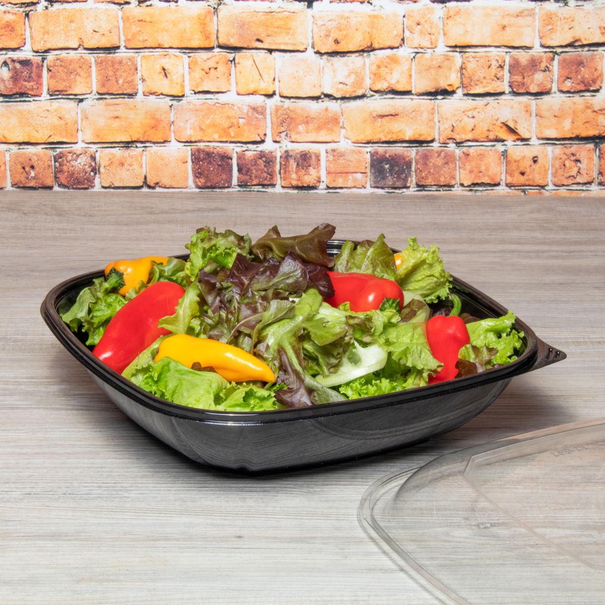 Wholesale 80 oz PET Square Bowl Black - 50 ct