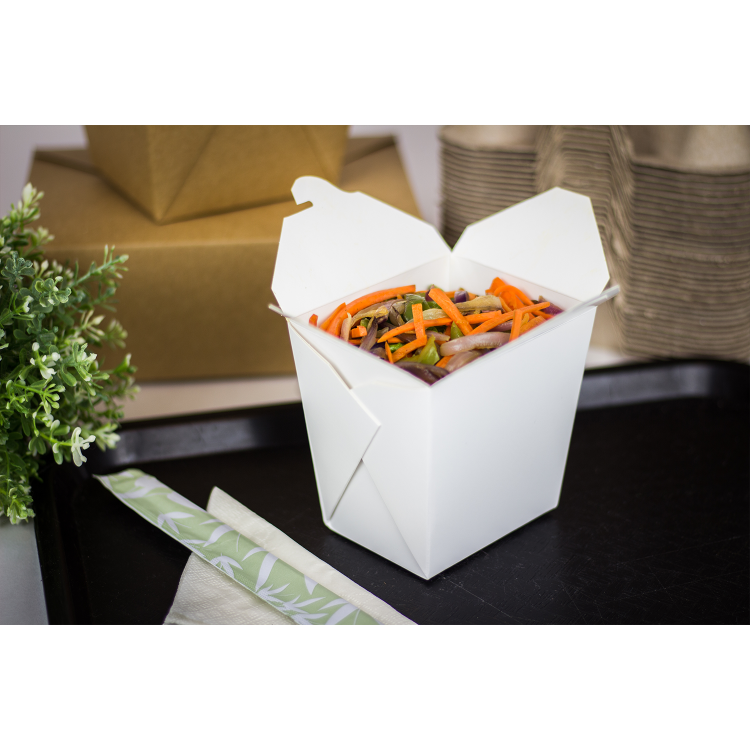 Wholesale 32oz Food Pail / Paper Take-out Container White - 450 ct