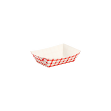 Load image into Gallery viewer, Wholesale Food Tray - Shepherd&#39;s Check Red - 0.5 lb - 1,000 ct
