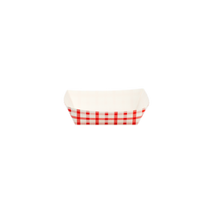 Wholesale Food Tray - Shepherd's Check Red - 0.5 lb - 1,000 ct