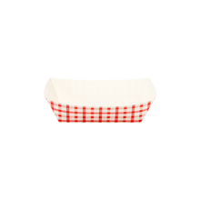 Load image into Gallery viewer, Wholesale Food Tray - Shepherd&#39;s Check Red - 2.5 lb - 500 ct
