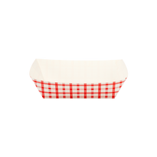 Load image into Gallery viewer, Wholesale Food Tray - Shepherd&#39;s Check Red - 3.0 lb - 500 ct
