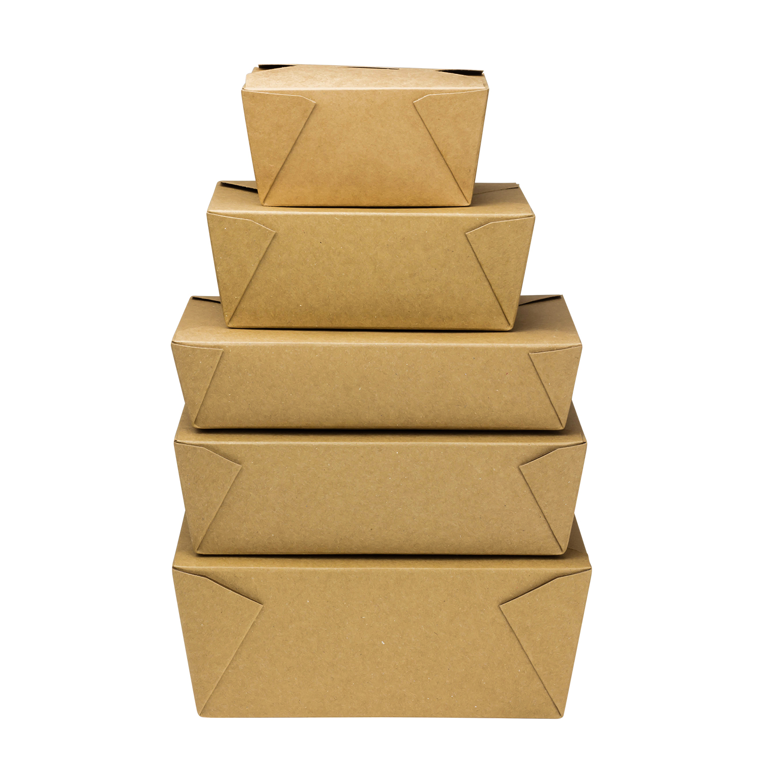 Karat 110 fl oz Fold-To-Go Box #4, Kraft - 160 Pcs