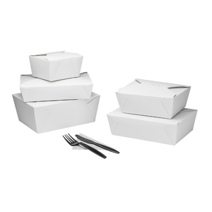 Wholesale 110 fl oz Fold-To-Go Box #4 White - 160 ct
