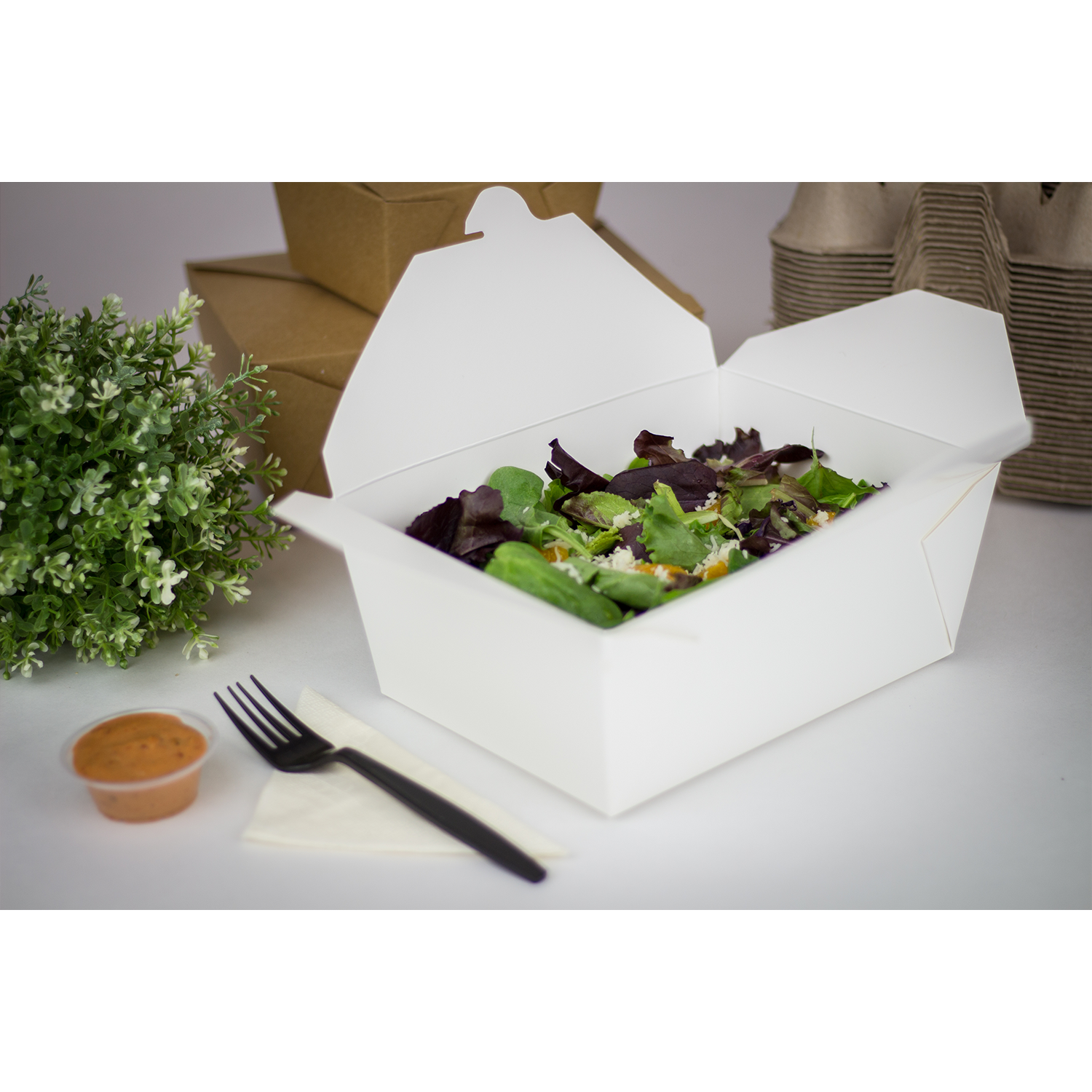 Wholesale 110 fl oz Fold-To-Go Box #4 White - 160 ct