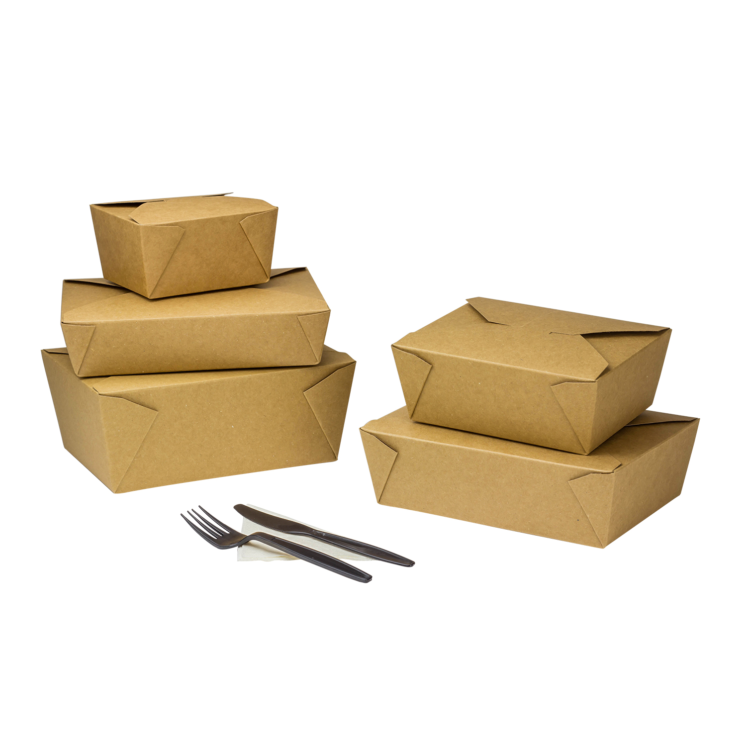 Wholesale 48 fl oz Fold-To-Go Box #8 - Kraft - 300 ct
