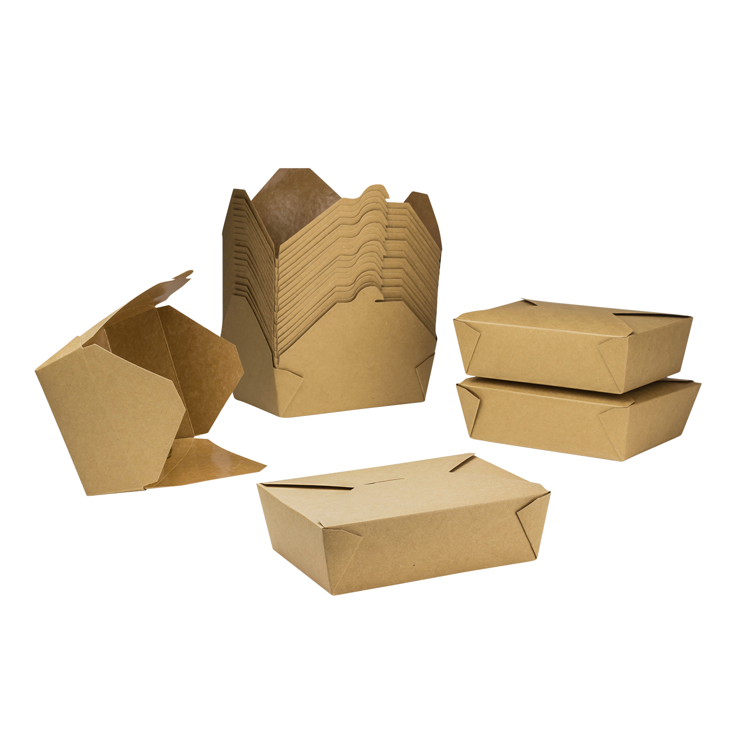 Wholesale 76 fl oz Fold-To-Go Box #3 - Kraft - 200 ct