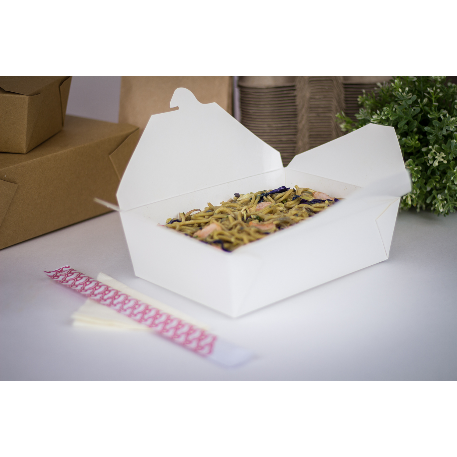 Wholesale 76 fl oz Fold-To-Go Box #3 White - 200 ct