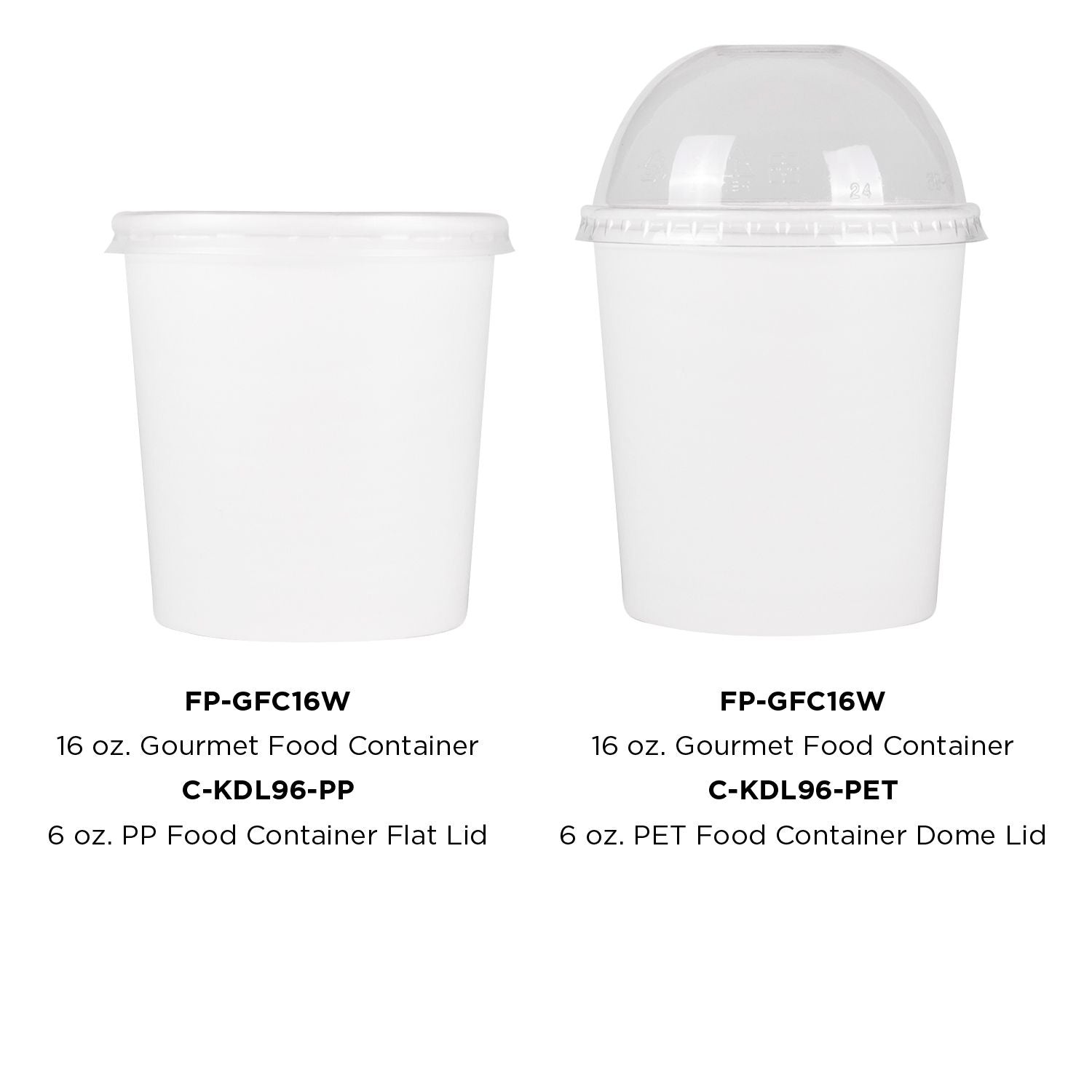 Wholesale 16oz Gourmet Food Container White 96mm - 500 ct