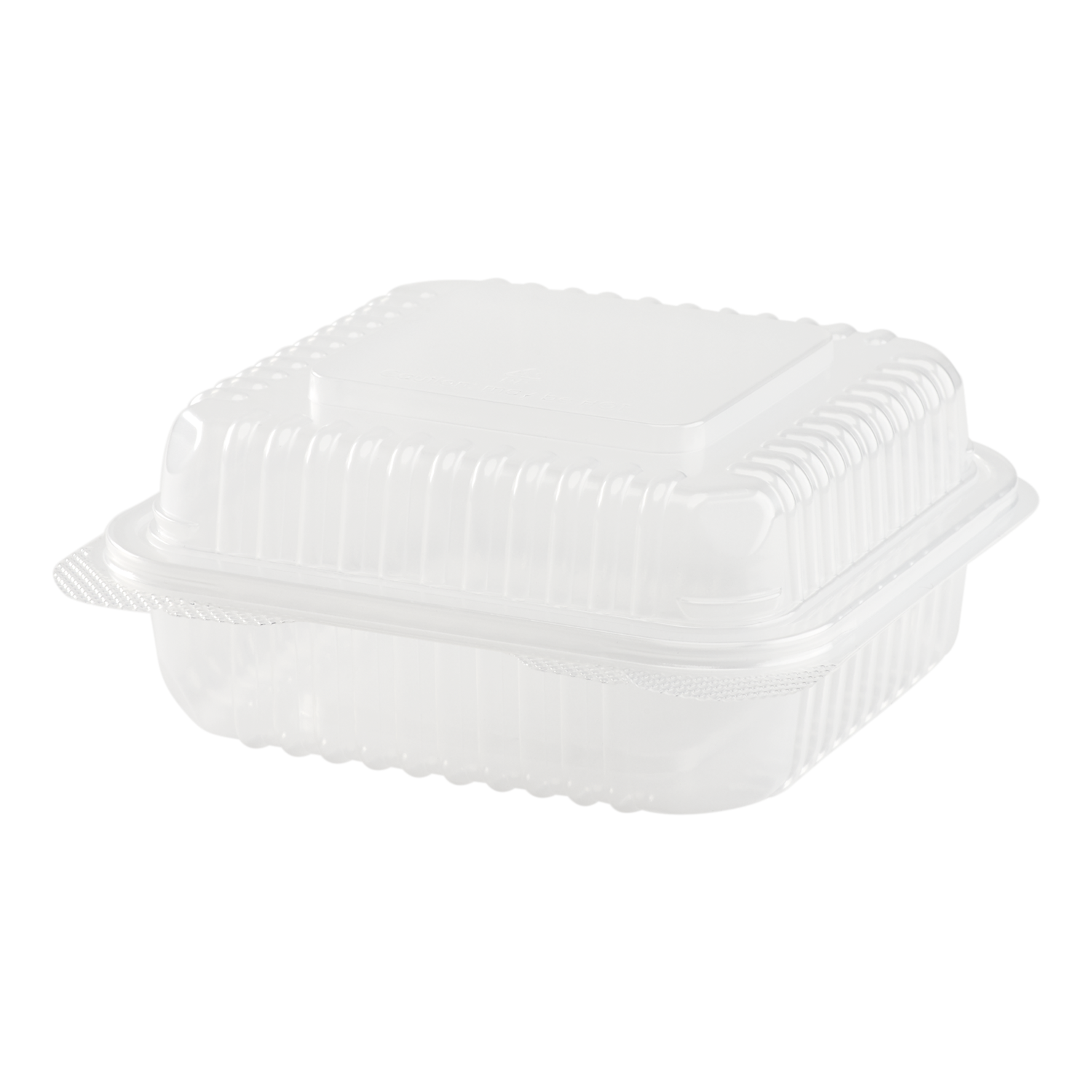Wholesale 7'' x 7' PP Plastic Hinged Container, 1 compartment - 250 ct